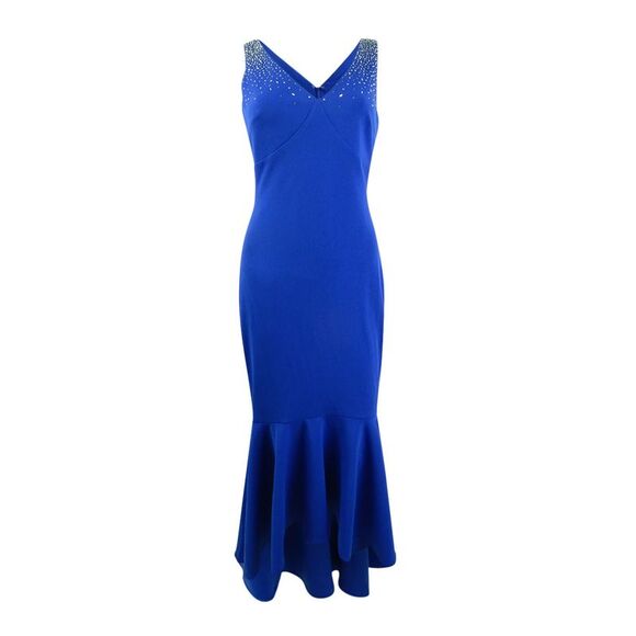Calvin Klein Women's Embellished High-Low Gown - Regatta - Picture 1 of 2
